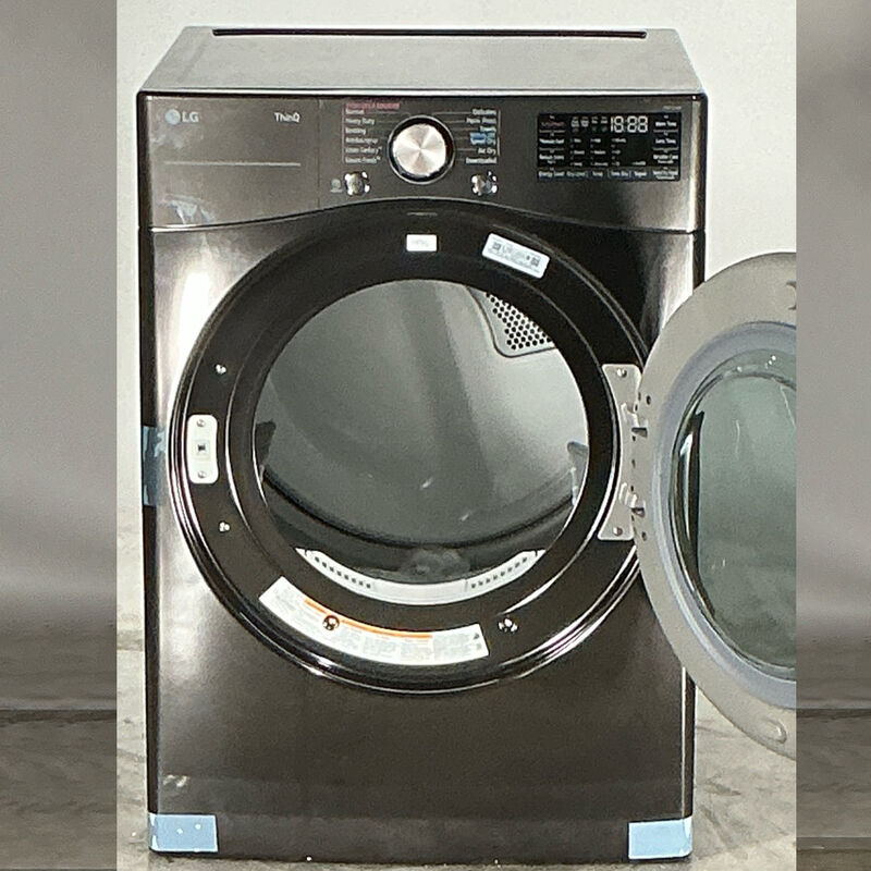 LG 27 in. 7.4 cu. ft. Electric Dryer with 12 Dryer Programs, 12 Dry Options, Sanitize Cycle, Wrinkle Care & Sensor Dry - Black Steel (Open Box Excellent Condition), , hires