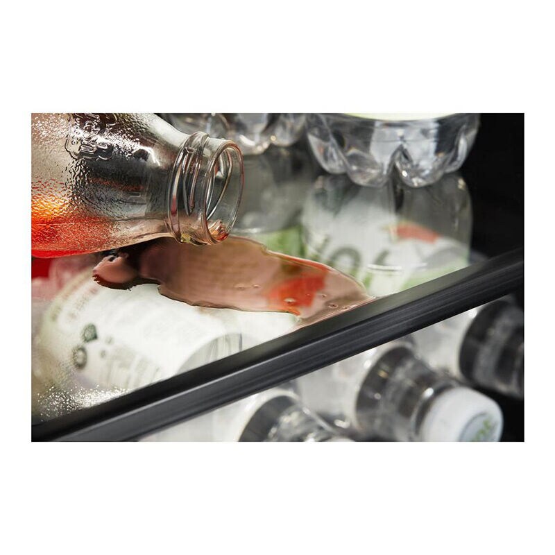 Whirlpool 24 in. 5.2 cu. ft. Built-In/Freestanding Beverage Center with 14 Bottle Wine Storage, Dual Zones & Digital Control - Black, , hires