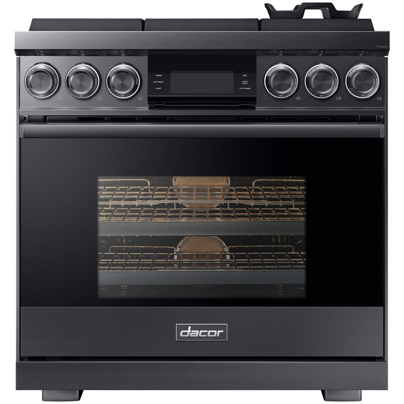 Dacor Contemporary 36 in. 5.4 cu. ft. Smart Dual Convection Gas Range with 6 Sealed Burners - Graphite Stainless, , hires