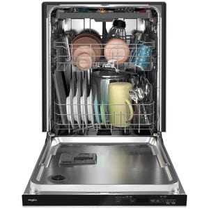 Whirlpool 24 in. Top Control Dishwasher with 47 dBa Sound Level, 3rd-Rack & Pocket - Fingerprint Resistant Stainless, , hires