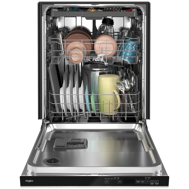 Whirlpool 24 in. Top Control Dishwasher with 47 dBa Sound Level, 3rd-Rack & Pocket - Fingerprint Resistant Stainless, , hires