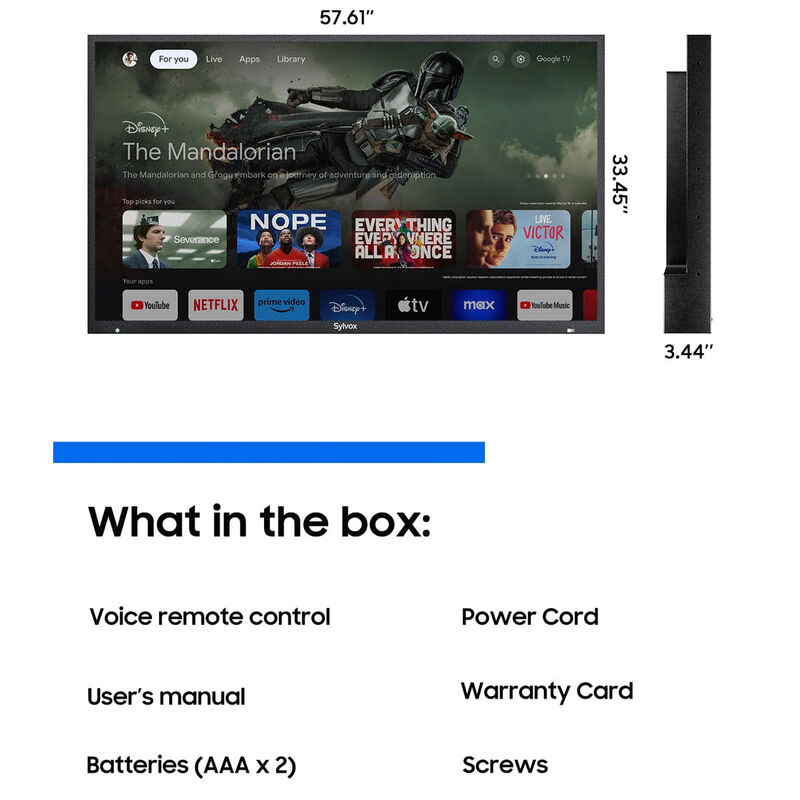 Sylvox - Pool Pro 3.0 65" Class Full Sun 4K UHD LED Smart Google Outdoor TV, , hires
