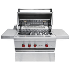 Wolf Designer 36 in. 4-Burner Built-In/Freestanding Natural Gas Grill with Rotisserie & Sear Burner - Stainless Steel, , hires