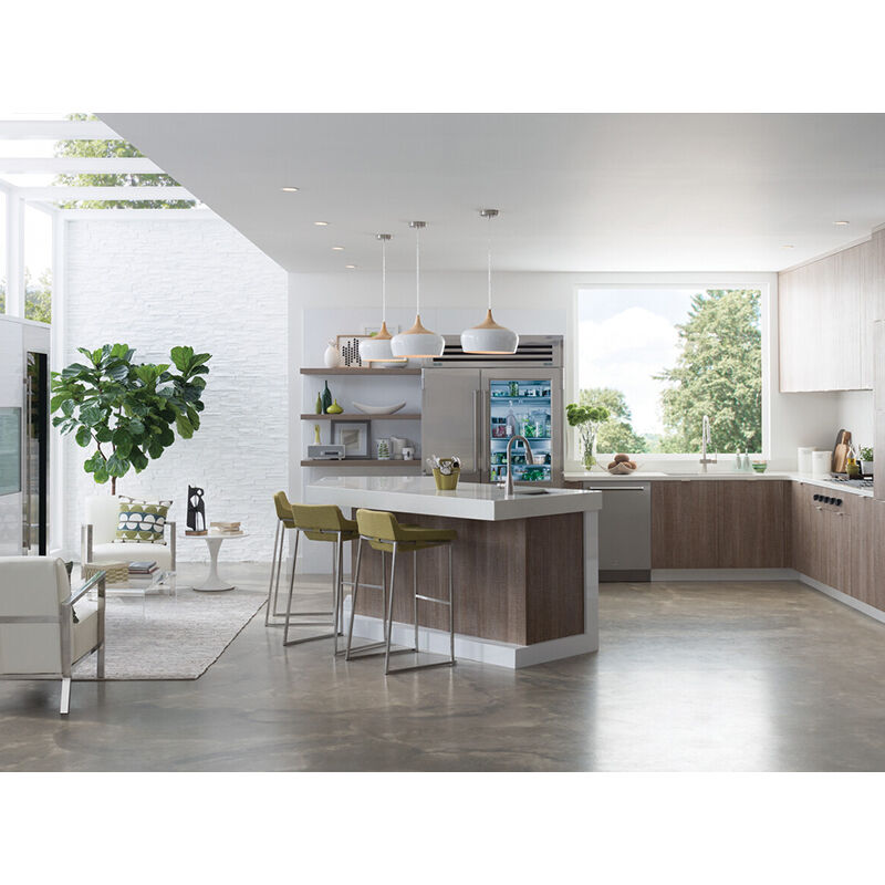 Sub-Zero Pro 48 in. 30.4 cu. ft. Built-In Smart Counter Depth 6-Door Side-by-Side Refrigerator with Glass Door & Ice Maker - Stainless Steel, , hires