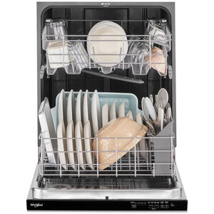 Whirlpool 24 in. Top Control Dishwasher with 55 dBa Sound Level & Pocket - Stainless Steel, Stainless Steel, hires