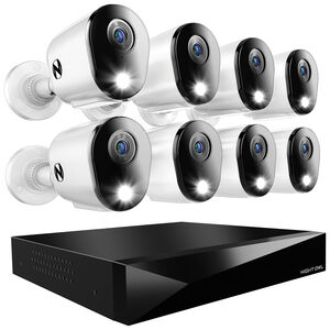 Night Owl - 12 Channel 8 Camera Wired 2K 1TB DVR Security System with 2-way Audio - White