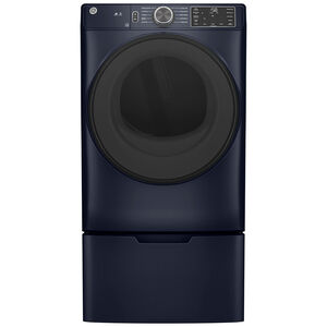 GE 28 in. 7.8 cu. ft. Smart Stackable Electric Dryer with Sanitize Cycle & Sensor Dry - Sapphire Blue, Sapphire Blue, hires