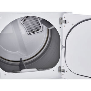 LG 27 in. 7.3 cu. ft. Electric Dryer with FlowSense Duct Clogging Indicator, LoDecibel Quiet Operation & Sensor Dry - White, White, hires