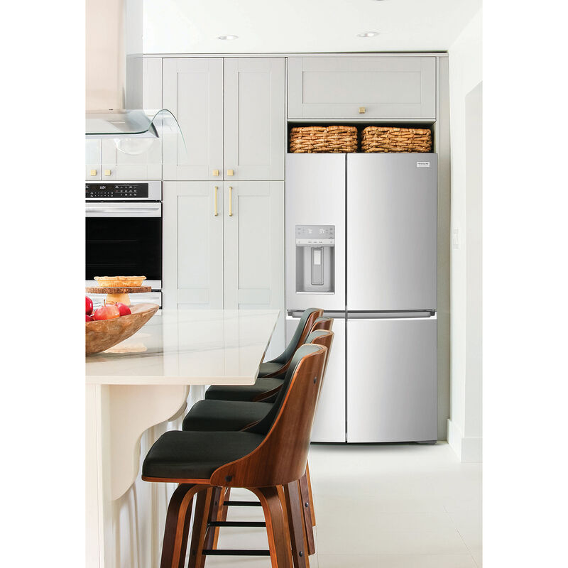 Frigidaire Gallery 36 in. 21.5 cu. ft. Counter Depth 4-Door French Door Refrigerator with External Ice & Water Dispenser and Custom-Flex Temp Zone- Stainless Steel, , hires