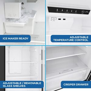 Avanti 28 in. 14.6 cu. ft. Counter Depth Garage-Ready Top Freezer Refrigerator - Black, Black, hires