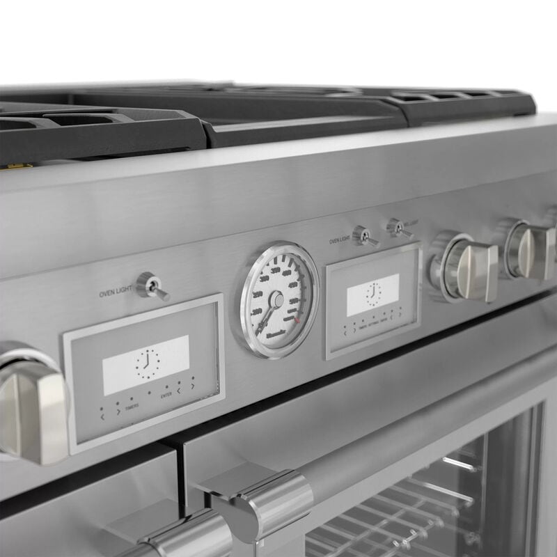 Thermador Pro Grand Professional Series 48 in. 6.5 cu. ft. Smart True European Convection Steam Double Oven Dual Fuel Range with 6 Sealed Burners & Griddle - Stainless Steel, , hires