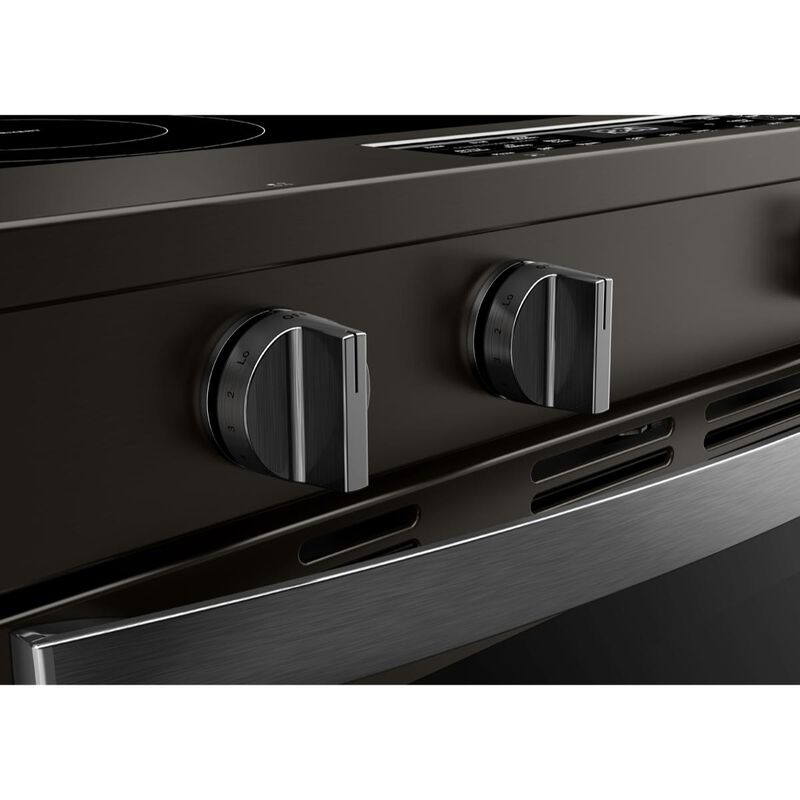 Whirlpool 30 in. 5.3 cu. ft. Smart Air-Fry Standard Convection Electric Range with Radiant Burners - Black Stainless Steel, , hires