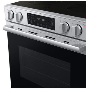 Samsung Bespoke 30 in. 6.3 cu. ft. Smart Air-Fry Standard Convection Slide-In Electric Range with Radiant Burners - Stainless Steel, , hires