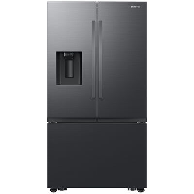 Samsung 36 in. 30.5 cu. ft. Smart French Door Refrigerator with External Ice & Water Dispenser - Matte Black Steel | RF32CG5400MT