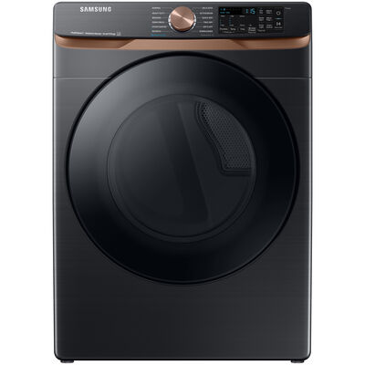 Samsung 27 in. 7.5 cu. ft. Smart Stackable Electric Dryer with Sanitize+, Steam Cycle & Sensor Dry - Brushed Black | DVE50BG8300V