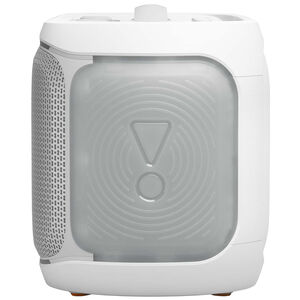 JBL Partybox On-The-Go 2 Plus Portable Party Speaker with Real-Time AI Vocal Removal, A Wireless Mic, Handle & Shoulder Strap - White, , hires