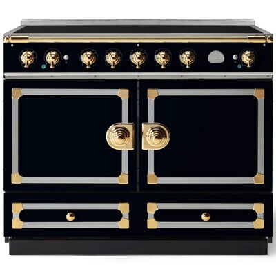 La Cornue Cornufe Series 43 in. 4.6 cu. ft. Standard Convection Double Oven Electric Range with 5 Induction Burners - Gloss Black | C1MF-I