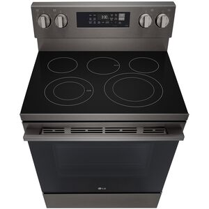 LG 30 in. 6.3 cu. ft. Smart Air-Fry True European Convection Electric Range with Radiant Burners - Black Stainless Steel, , hires