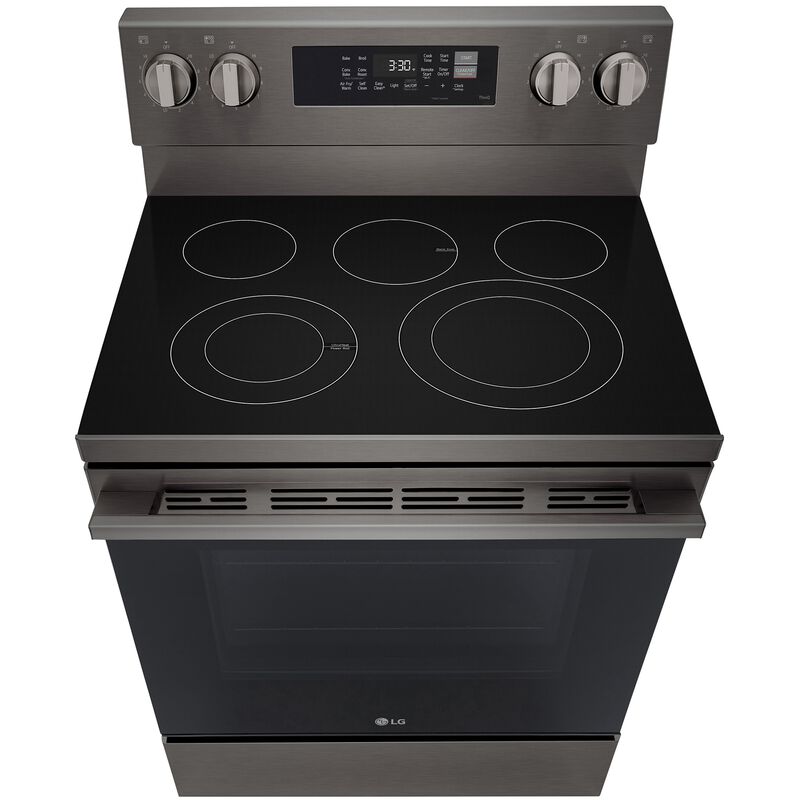 LG 30 in. 6.3 cu. ft. Smart Air-Fry True European Convection Electric Range with Radiant Burners - Black Stainless Steel, , hires