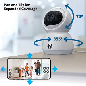 Night Owl - Indoor Wi-Fi IP Plug In 3MP Deterrence Camera with Pan, Tilt and 2-Way Audio - White, , hires