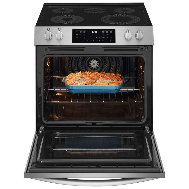 Frigidaire Gallery 30 in. 5.3 cu. ft. Air-Fry True European Convection Steam Electric Range with Smoothtop Burners - Stainless Steel, , hires