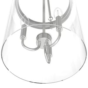 Hunter Devon Park 12 in. 3-Light Pendant with Clear Glass - Brushed Nickel, , hires