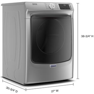 Maytag 27 in. 7.3 cu. ft. Stackable Electric Dryer with Extra Power, Sanitize, Steam & Quick Dry Cycle - Metallic Slate, Metallic Slate, hires
