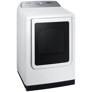Samsung 27 in. 7.4 cu. ft. Smart Electric Dryer with Sensor Dry, Sanitize & Steam Cycle - White, White, hires