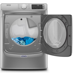 Maytag 27 in. 7.3 cu. ft. Stackable Gas Dryer with Extra Power, Sanitize, Steam & Quick Dry Cycle - Metallic Slate, Metallic Slate, hires
