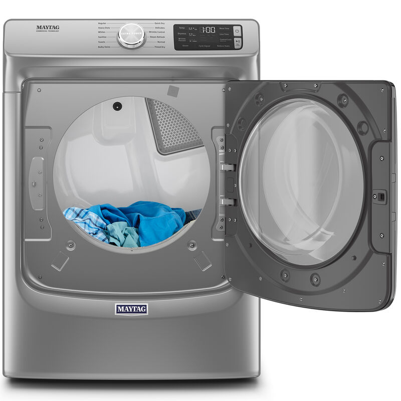 Maytag 27 in. 7.3 cu. ft. Stackable Gas Dryer with Extra Power, Sanitize, Steam & Quick Dry Cycle - Metallic Slate, Metallic Slate, hires