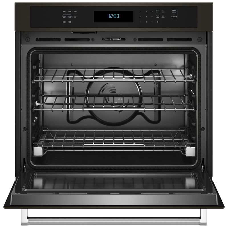 KitchenAid 30 in. 5 cu. ft. Smart Electric Single Wall Oven with True European Convection - Black Stainless Steel with PrintShield Finish, Black Stainless Steel with PrintShield Finish, hires