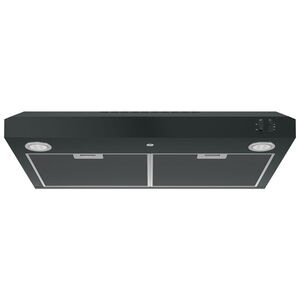 GE 30 in. Standard Style Range Hood with 2 Speed Settings, 270 CFM, Convertible Venting & 2 LED Lights - Black, , hires