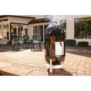 Weber Smokey Mountain 18 in. 2-Rack Charcoal Smoker with Built-In Thermometer - Black, , hires