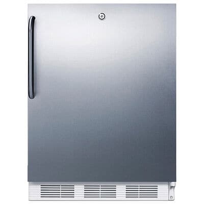 Summit AccuCold 24 in. 5.5 cu. ft. ADA Compliant Undercounter Refrigerator with Towel Bar Handle - Stainless Steel | FF7LWCSSADA