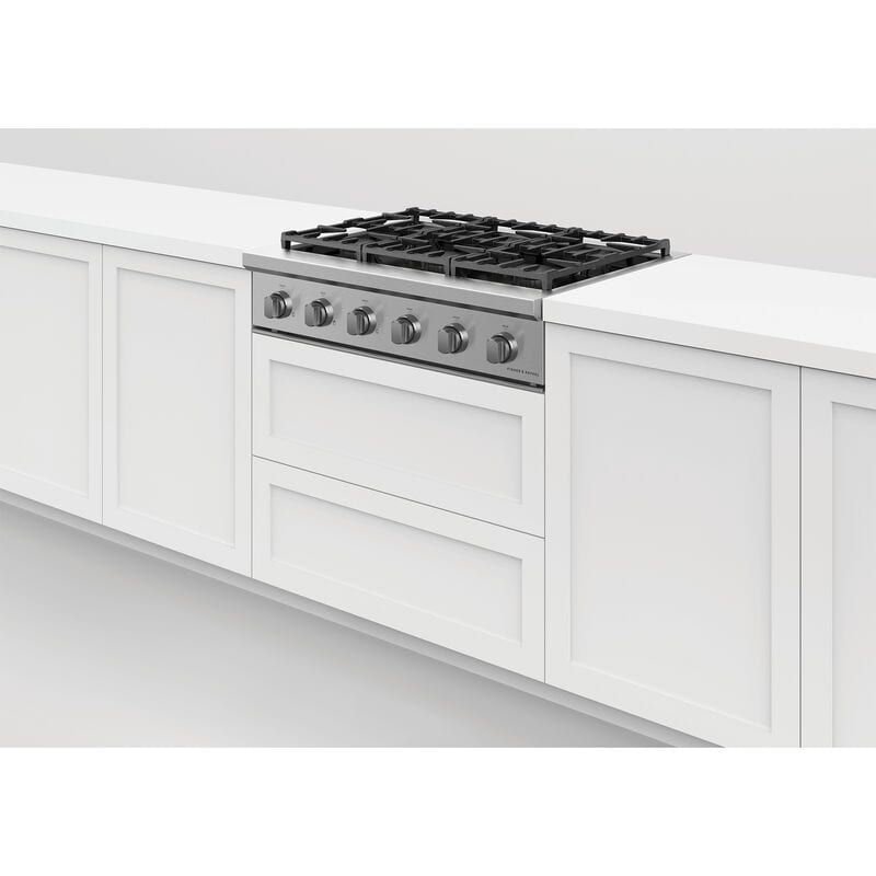 Fisher & Paykel Series 9 36 in. 6-Burner Natural Gas Rangetop with Simmer Burner & Power Burner - Stainless Steel, , hires