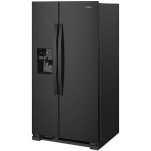 Whirlpool 36 in. 25.55 cu. ft. Side-by-Side Refrigerator with Ice & Water Dispenser - Black, Black, hires