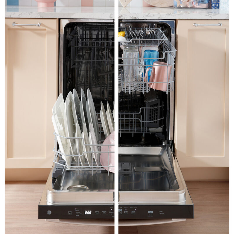 GE 24 in. Front Control Dishwasher with 47 dBa Sound Level, 3rd-Rack, Dry Boost & Pocket - Slate, Slate, hires