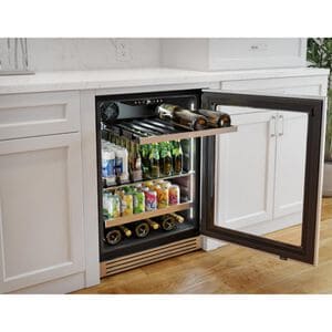 Zephyr Presrv Series 24 in. Built-In/Freestanding 5.6 cu. ft. Compact Beverage Center with Adjustable Shelves & Digital Control - Stainless Steel, , hires