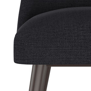 Skyline Furniture Modern Mid Century Bar Stool in Linen Fabric - Black, Black, hires