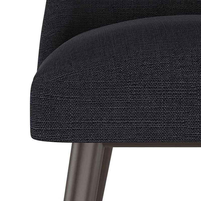 Skyline Furniture Modern Mid Century Bar Stool in Linen Fabric - Black, Black, hires