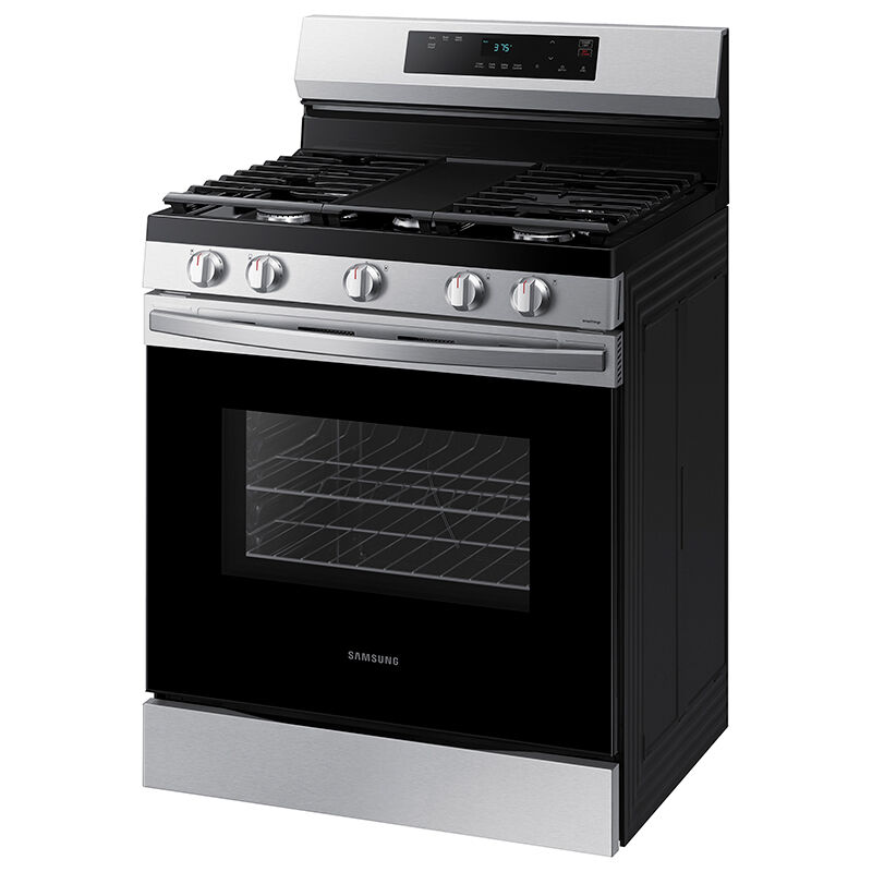 Samsung 30 in. 6.0 cu. ft. Smart Oven Freestanding Gas Range with 5 Sealed Burners & Griddle - Stainless Steel, Stainless Steel, hires