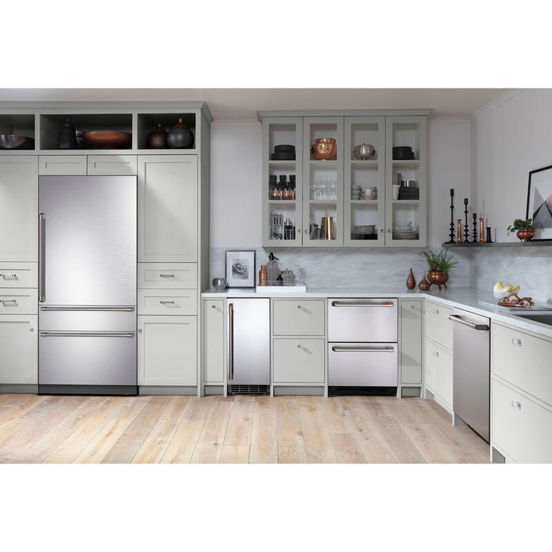 Cafe 36 in. 20.1 cu. ft. Built-In Smart Counter Depth Bottom Freezer Refrigerator with Ice Maker - Stainless Steel, , hires