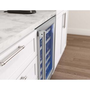 Zephyr Presrv Series 24 in. Undercounter Wine Cooler with Wood Racks, Dual Temperature Zones & 45 Bottle Capacity - Stainless Steel, , hires