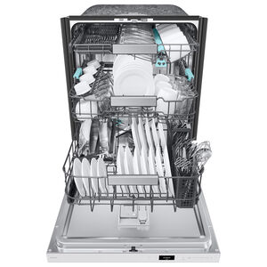 Samsung Bespoke 24 in. Top Control Smart Dishwasher with 38 dBA Sound Level, 3rd-Rack, Smart Dry with AutoRelease Door & Pocket Handle - White Glass, , hires