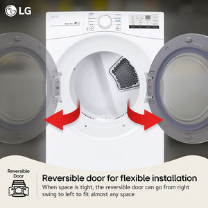 LG 27 in. 7.4 cu. ft. Stackable Gas Dryer with Sensor Dry Technology - White, , hires