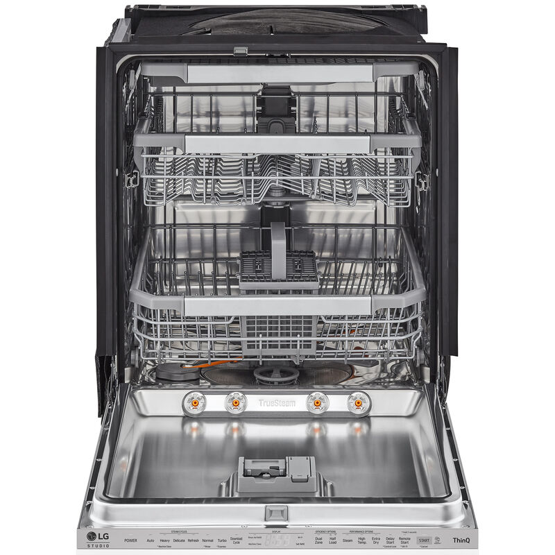 LG Studio 24 in. Top Control Flush-Mount Smart Dishwasher with 45 dBa Sound Level, 3rd-Rack & Dynamic Dry - Custom Panel Ready, , hires
