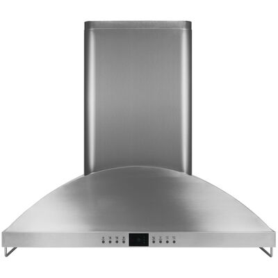 Monogram 36 in. Chimney Style Range Hood with 4 Speed Settings, 690 CFM, Ducted Venting & 4 Halogen Lights - Stainless Steel | ZV950SDSS