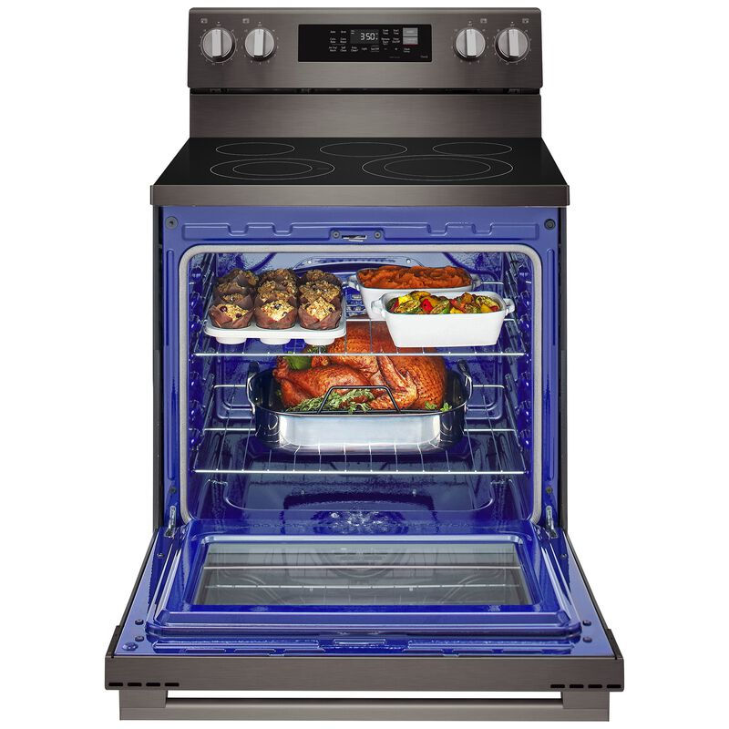 LG 30 in. 6.3 cu. ft. Smart Air-Fry True European Convection Electric Range with Radiant Burners - Black Stainless Steel, , hires