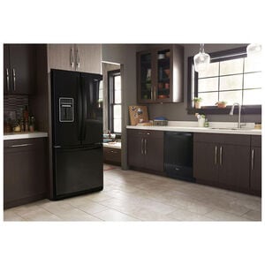 Whirlpool 30 in. 19.7 cu. ft. French Door Refrigerator with Water Dispenser - Black, Black, hires