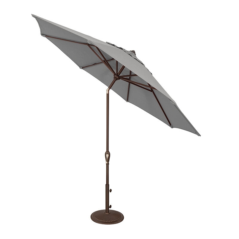SimplyShade Aruba 9' Octagon Auto Tilt Market Umbrella in Sunbrella Fabric - Cast Silver, Silver, hires